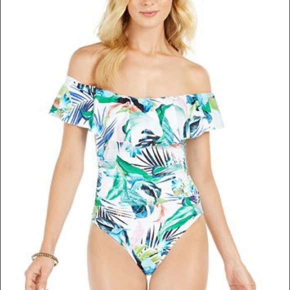 La Blanca Tummy Control Off-The-Shoulder One Piece - Picture 1 of 3